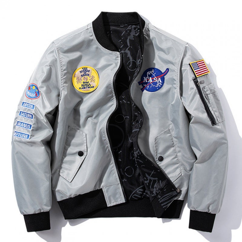 Nasa New Double-Sided Men'S Casual Sports Jacket Coat Flying Suit Plus Size Men'S Wear - Image 4