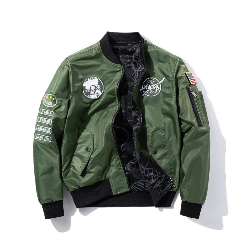 Nasa New Double-Sided Men'S Casual Sports Jacket Coat Flying Suit Plus Size Men'S Wear - Image 1