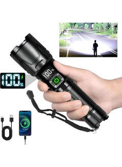 Feelon Feelon Torch Light Rechargeable High Power Long Distance 90000 Lumens with Zoom 5 Modes Waterproof Tactical Long Range Flashlight for Trekking Emergency 90000 Lumens  - Image 2