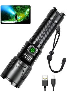 Feelon Feelon Torch Light Rechargeable High Power Long Distance 90000 Lumens with Zoom 5 Modes Waterproof Tactical Long Range Flashlight for Trekking Emergency 90000 Lumens  - Image 1