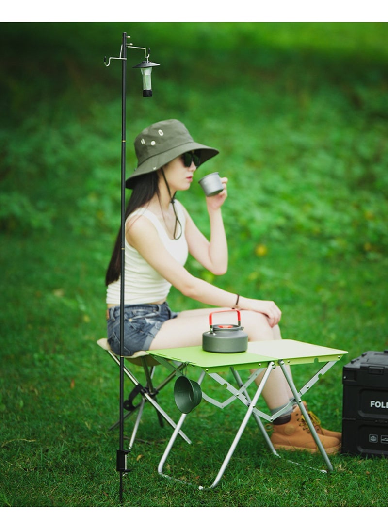 YY-ريشير حامل مصباح تخييم، حامل إضاءة خارجي قابل للفصل، عمود مصباح قابل للطي مع خطاف للتخييم والنزهات وصيد الأسماك وحمل الحقائب - Image 4