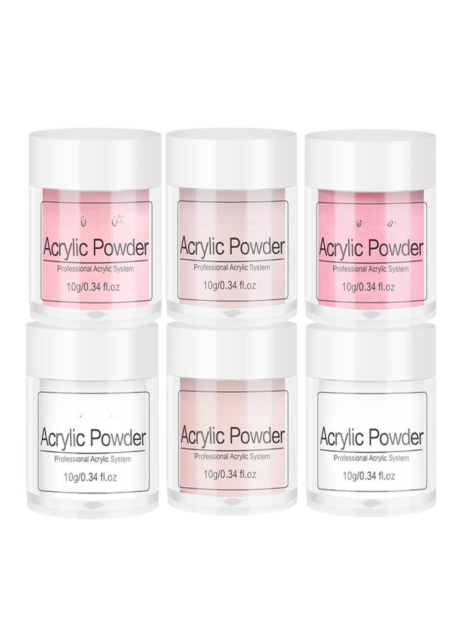 دوبورك مجموعة بودرة كريستالية لامعة بستة ألوان (10 غرام) لتزيين الأظافر ونقشها. - Image 1