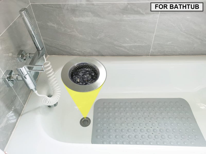 Seatery 2PCS 3.0" Top / 1.75" Basket Bathtub Drain Strainers, Shower Drain Hair Catcher, Stainless Steel Drain Cover Basket for Bathroom Laundry Floor Drain - Image 4
