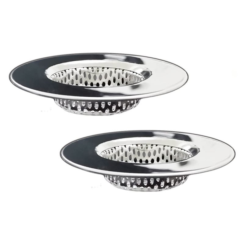 Seatery 2PCS 3.0" Top / 1.75" Basket Bathtub Drain Strainers, Shower Drain Hair Catcher, Stainless Steel Drain Cover Basket for Bathroom Laundry Floor Drain - Image 1