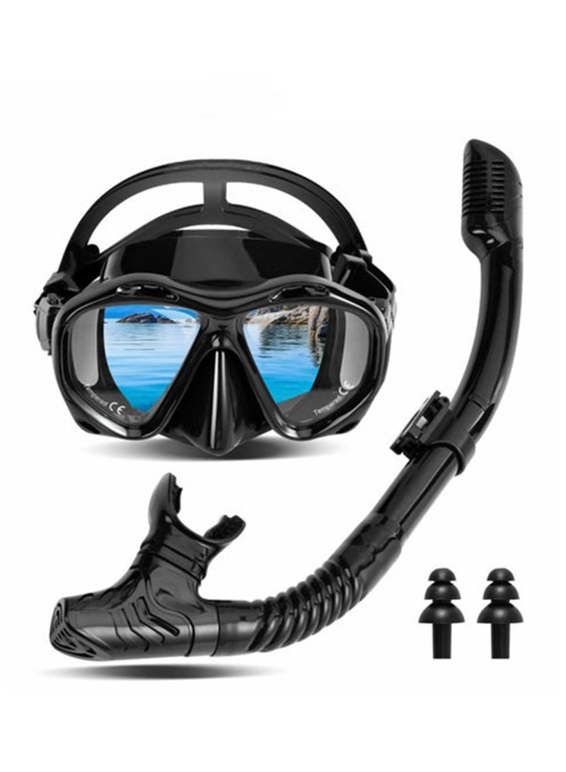 MEDOOSI Adult Snorkeling Gear, Dry Snorkeling Kit, 180° Panoramic Wide View Dive Mask, Free Breathing Snorkeling Mask for Snorkeling, Scuba Diving and Swimming Trips - Image 1