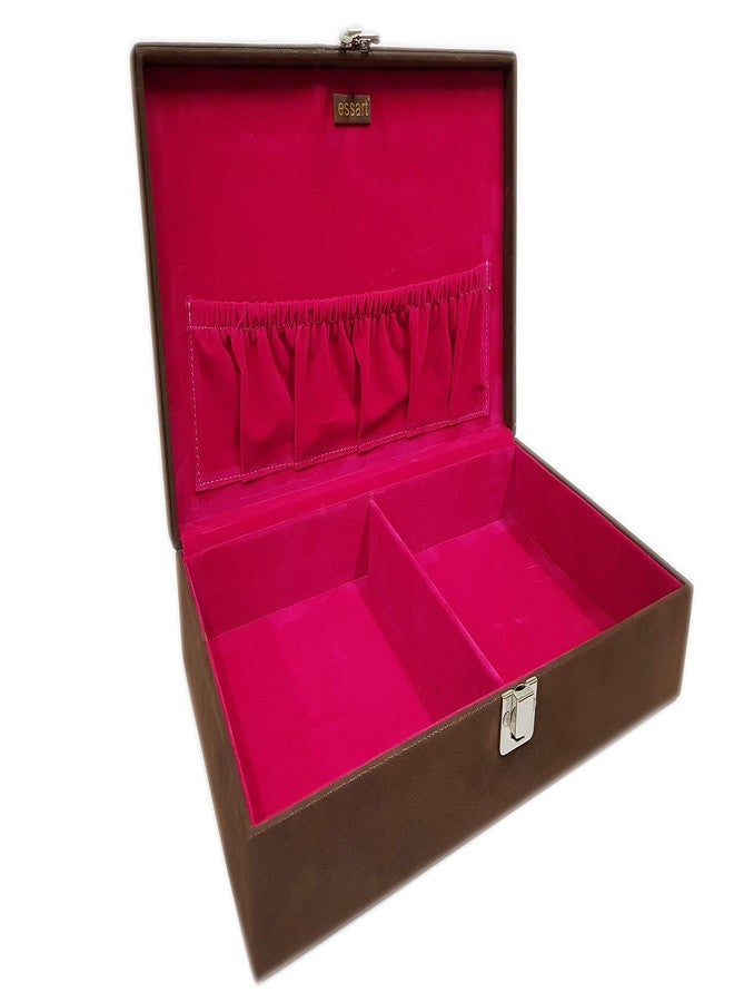 Essart Faux Leather Gift Box/Jewelry Box/Diwali Collection - Brown - Image 1