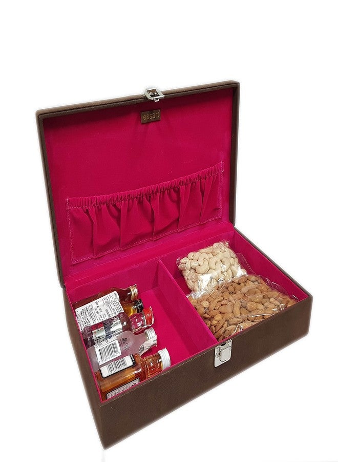 Essart Faux Leather Gift Box/Jewelry Box/Diwali Collection - Brown - Image 3