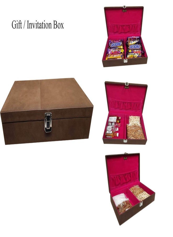Essart Faux Leather Gift Box/Jewelry Box/Diwali Collection - Brown - Image 2