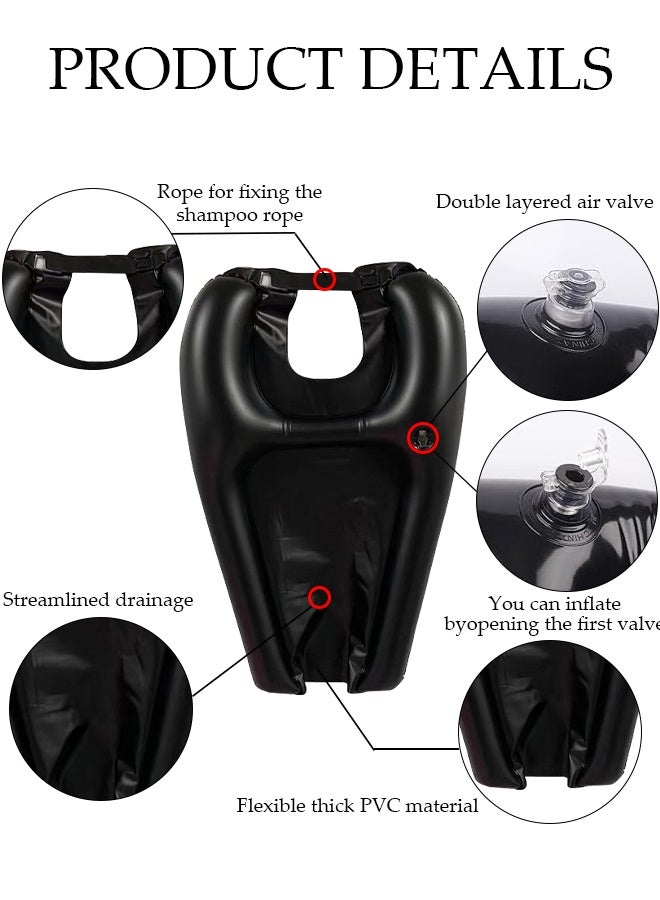 DUNISO Inflatable Hair Washing Tray for Sink at Home, Portable Shampoo Basin, Inflatable Shampoo Bowl Bed Washing Basin for Elderly, Disabled, Injured, Pregnant - Image 4