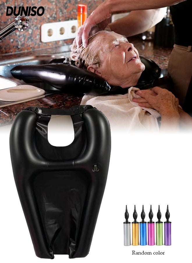 DUNISO Inflatable Hair Washing Tray for Sink at Home, Portable Shampoo Basin, Inflatable Shampoo Bowl Bed Washing Basin for Elderly, Disabled, Injured, Pregnant - Image 1