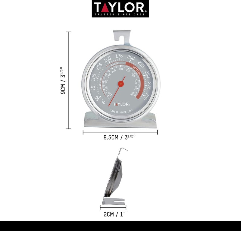 Taylor TYPTHOVEN Pro Oven Thermometer, Stainless Steel, 9 x 8.5 cm Cross product compatible - Image 3