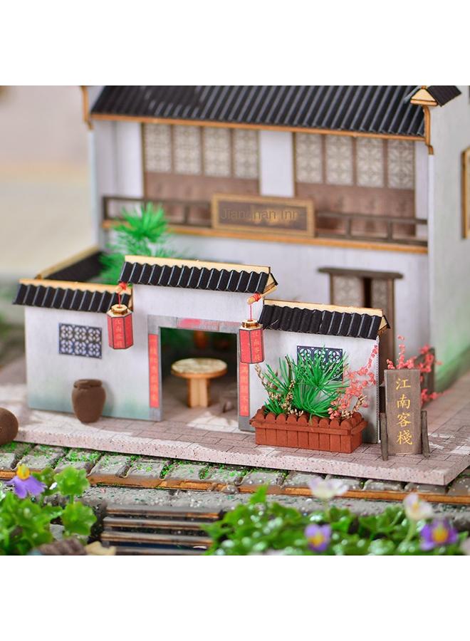 Bluejw Chinese Courtyard Model Chinese Style Jiangnan Inn Villa Creative Handmade Cabin House Decoration Gift Female - Image 2