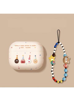 Suitable For AirPods4 Protective Cover Pro2 For Apple 4 Generation Lanyard Headphone Cover All-inclusive Wireless Bluetooth Headset-Color:Polka Dot Cookies With Lanyard-Applicable Models:Airpods Pro