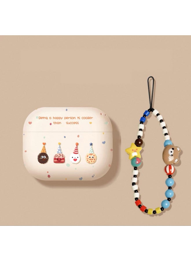 Generic - Suitable For AirPods4 Protective Cover Pro2 For Apple 4 Generation Lanyard Headphone Cover All-inclusive Wireless Bluetooth Headset-Color:Polka Dot Cookies With Lanyard-Applicable Models:Airpods Pro - Image 1