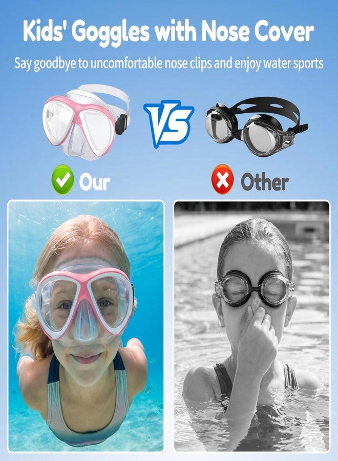 MELUMILU Swim Goggles with Nose Cover for Kids Youth 5-15 - Image 3