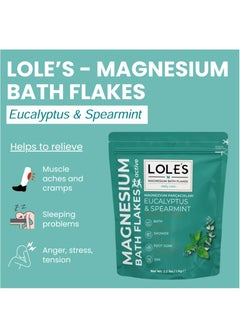 LOLE'S Lole's Magnesium Bath Flakes Eucalyptus & Spearmint, 1 kg  - Image 2