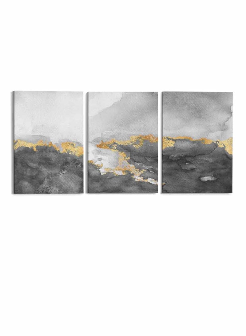 LOWHA Set Of 3 Framed Canvas Wall Arts Stretched Over Wooden Frame, Abstract Oil Paintings, For Home, Living Room, Office Decor - Image 5
