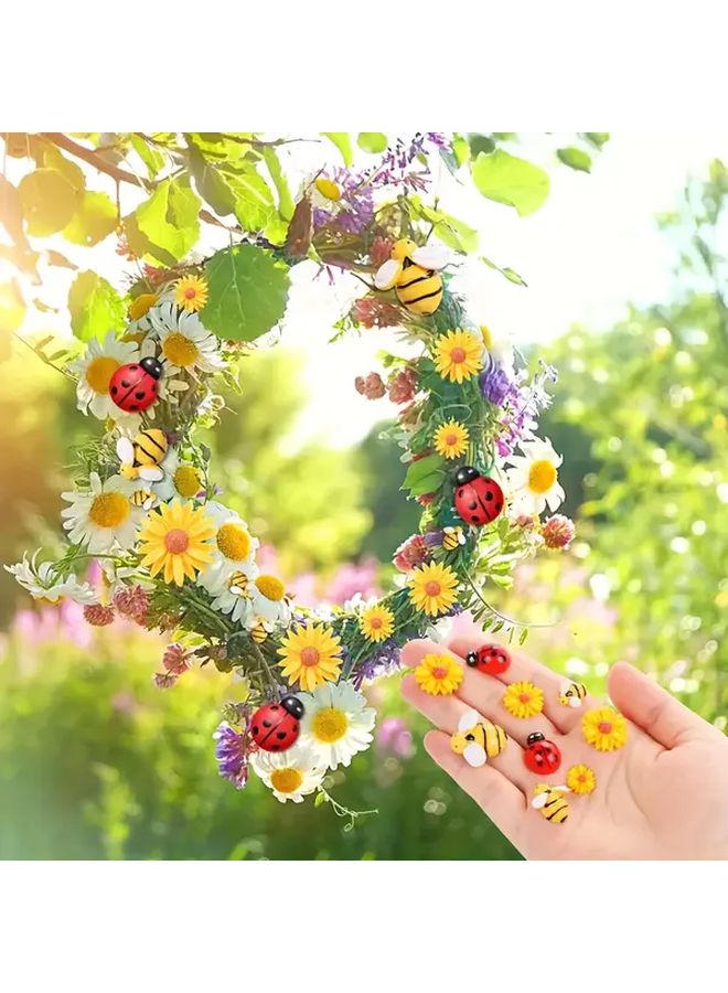 12pcs Flower And Insect Resin Decorations For DIY Craft Projects Scrapbooking Ornaments Home Bedroom Living Room Office Decor Party Gifts - Image 2