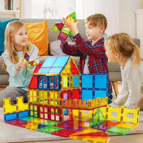 MAGBLOCK Magnetic Blocks - Magnetic Tiles Toys for Toddlers Kids Magnet Building Blocks Preschool Magnet Set for Boys and Girls Stem Toys 70 Pieces - Image 4