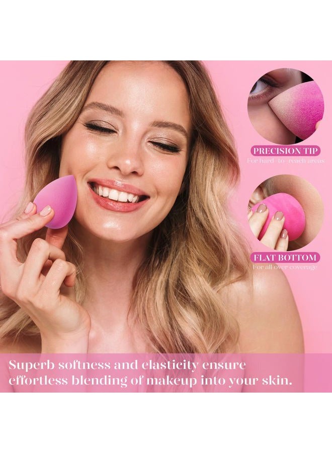 BEAKEY Super Soft Makeup Sponge Set of 6, Makeup Sponges for Foundation, Liquid, Cream and Powder, Pink Beauty Sponge for Blending, 0 Latex Blender, Christmas Stocking Stuffers for Adults - Image 4