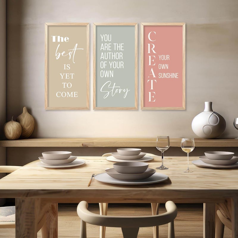 walllane Motivational Quotes Framed Posters for Decoration Wall Frames for Home and Office Wall Decor Poster With Frames Wall Art Wall Decoration Poster Set of 3 10x19 inch E - Image 3