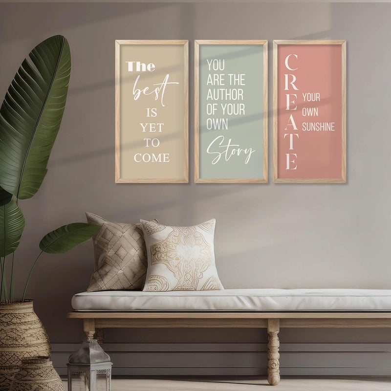walllane Motivational Quotes Framed Posters for Decoration Wall Frames for Home and Office Wall Decor Poster With Frames Wall Art Wall Decoration Poster Set of 3 10x19 inch E - Image 4
