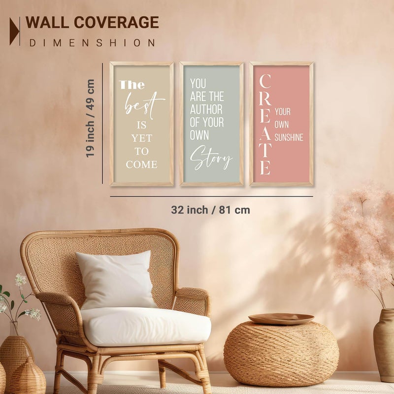 walllane Motivational Quotes Framed Posters for Decoration Wall Frames for Home and Office Wall Decor Poster With Frames Wall Art Wall Decoration Poster Set of 3 10x19 inch E - Image 5