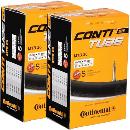 CONTINENTAL أنابيب داخلية كونتيننتال MTB 26x1.75-2.5" / 47-559 -> 62-559 - صمام بريستا 42 مم (عبوة من 2 أنابيب) - Image 5