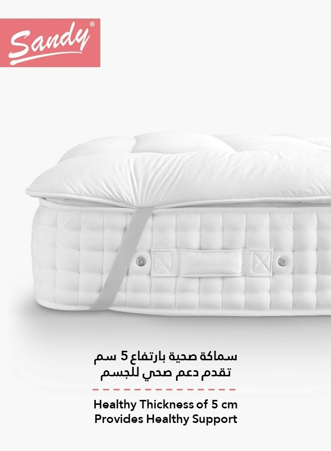 ساندي لباد سرير ساندي فندقي فاخر بأربطة مطاطية, قماش مايكروفايبر شديد النعومة, حشوة ناعمة من بديل الريش, (مقاس مفرد عريض: 120×200 سم + 5 سم سماكة) - Image 4