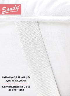 ساندي لباد سرير بتصميم فندقي فاخر, حشوة ناعمة من المايكروفايبر, مزود بأربطة مطاطية حتى ارتفاع 35 سم, طبقة ناعمة من نسيج الماكيروفايبر 100%, (مقاس مفرد عريض: 120×200 سم بسماكة 5 سم)  - Image 3
