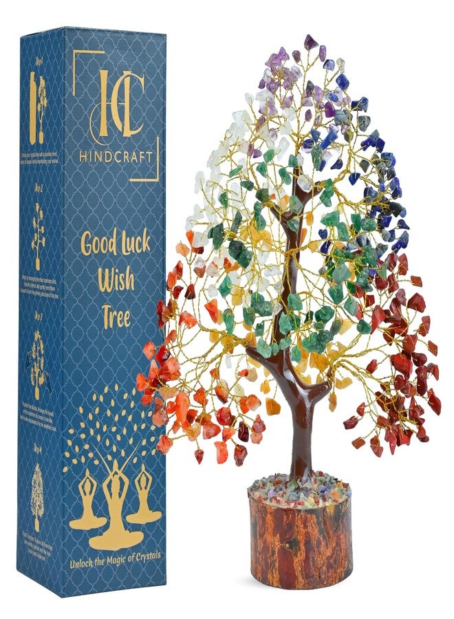 HindCraft 500 Beads 7 Chakra Crystal Tree - Healing Crystal Bonsai Tree with 500 Gemstones for Energy Balancing, Prosperity & Meditation - Feng Shui Spiritual Gift for Home & Office Décor (10-12 Inch) - Image 1