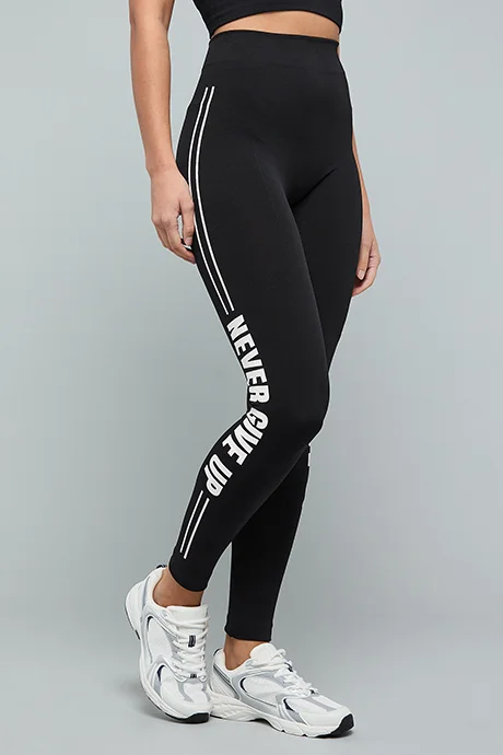 R&B Printed Leggings with Elastic Waist