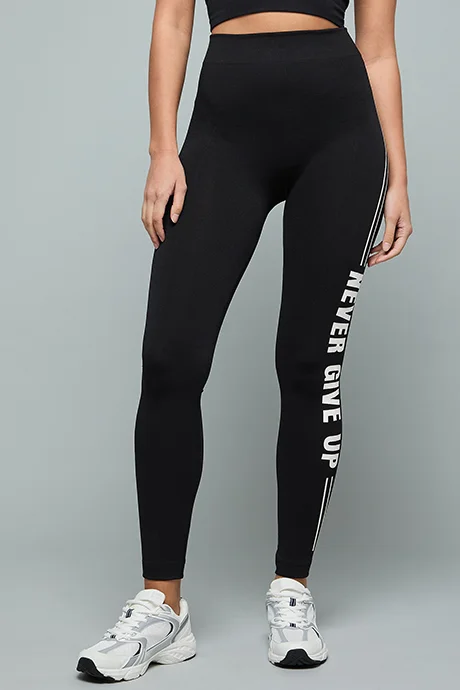 R&B Printed Leggings with Elastic Waist