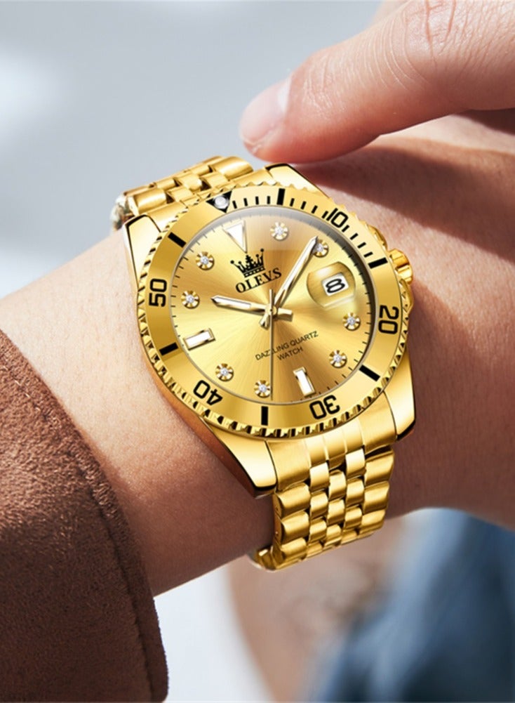 أوليفز ساعة OLEVS للرجال كوارتز أصلية من أفضل العلامات التجارية ساعة مقاومة للماء للرجال من الفولاذ المقاوم للصدأ ساعة كوارتز فاخرة للرجال ساعة يد مضيئة - Image 2