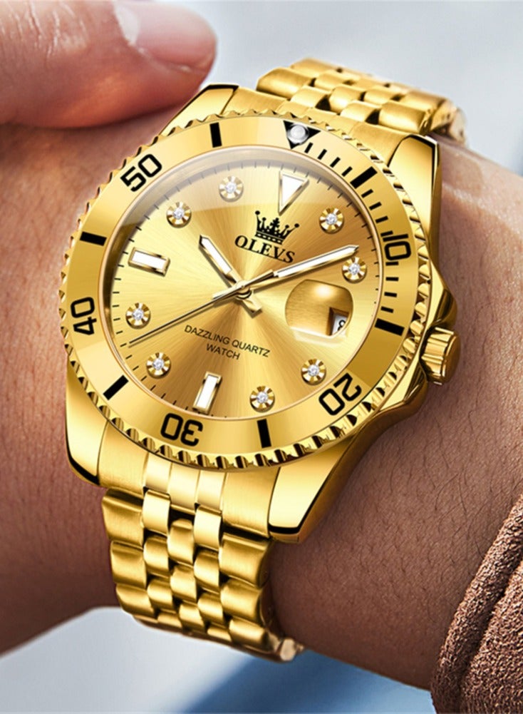 أوليفز ساعة OLEVS للرجال كوارتز أصلية من أفضل العلامات التجارية ساعة مقاومة للماء للرجال من الفولاذ المقاوم للصدأ ساعة كوارتز فاخرة للرجال ساعة يد مضيئة - Image 3