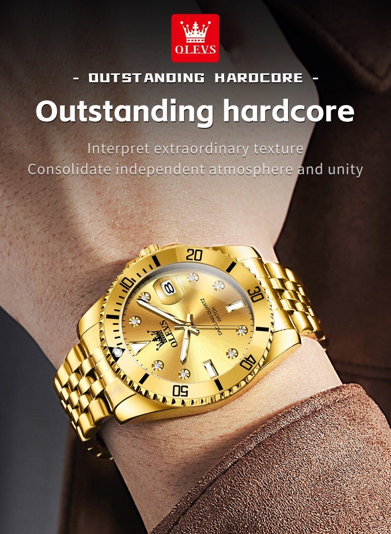 أوليفز ساعة OLEVS للرجال كوارتز أصلية من أفضل العلامات التجارية ساعة مقاومة للماء للرجال من الفولاذ المقاوم للصدأ ساعة كوارتز فاخرة للرجال ساعة يد مضيئة - Image 5