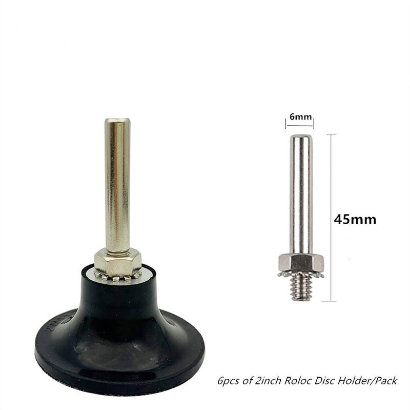 NObranded 6 Pack 2 Inch Disc Pad Holder Adapter Quick Change Disc Adapter Drill Adapter with 1/4" Shank, Pad Holder Roll Lock Disc Holder for Polishing Sanding Surface, Conditioning Disc Pad Holder Assembly - Image 3