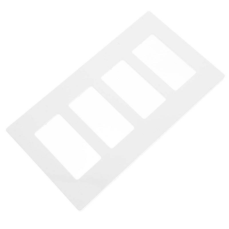 لوحة جدارية مزخرفة ضيقة بدون براغي غطاء أبيض 4 فتحات مخرج ومفتاح إضاءة - Image 2