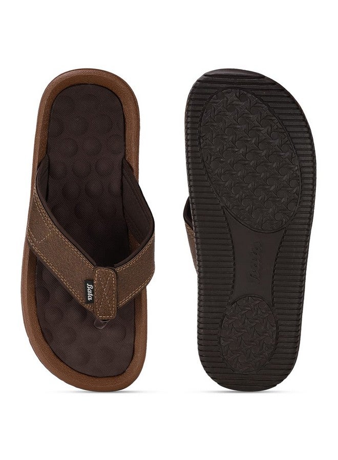 Bata Men's JOY Slippers (8714812_BROWN_8 UK) - Image 5
