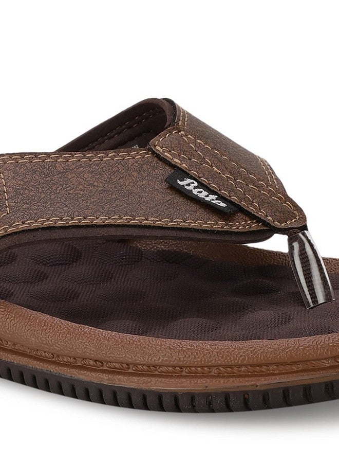 Bata Men's JOY Slippers (8714812_BROWN_8 UK) - Image 4
