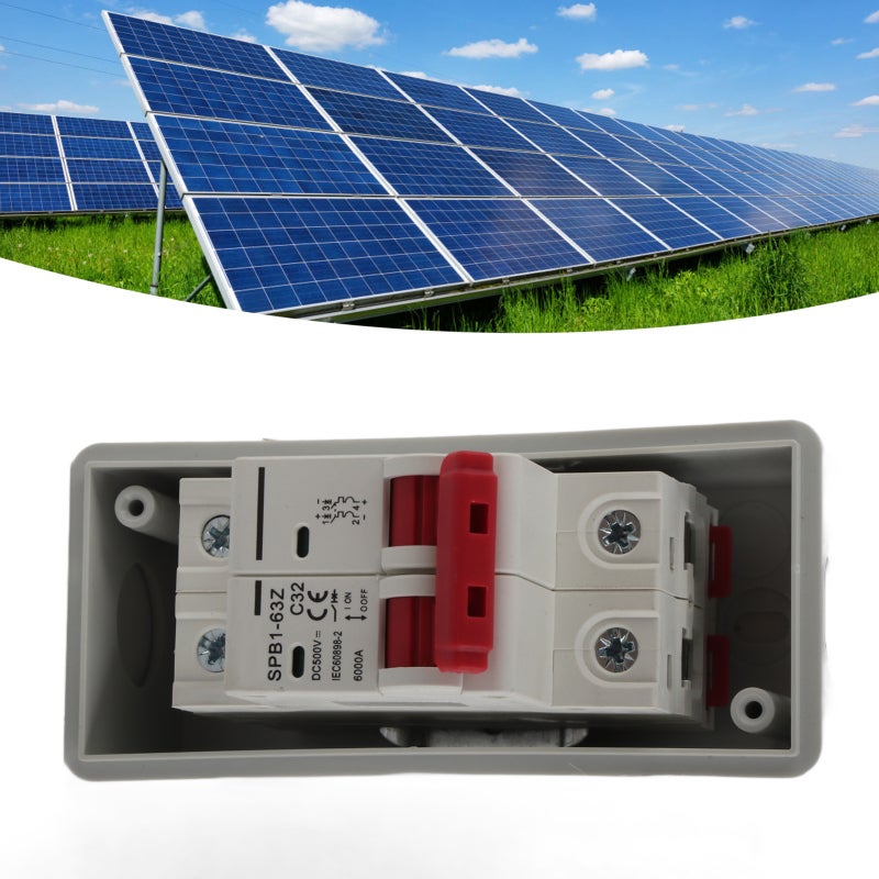 PV Solar Disconnect Switch: 500V, IP65 Waterproof, Overvoltage Overload Thunder Protection - Easy Plug And Play Installation, Transparent Cover For Circuit Status - For RV Solar Installation, Photovol - Image 1