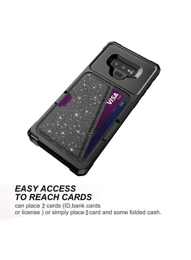 S-TOP Case For Samsung Galaxy Note9 Glitter Magnetic Card Bag Phone Case - Image 3