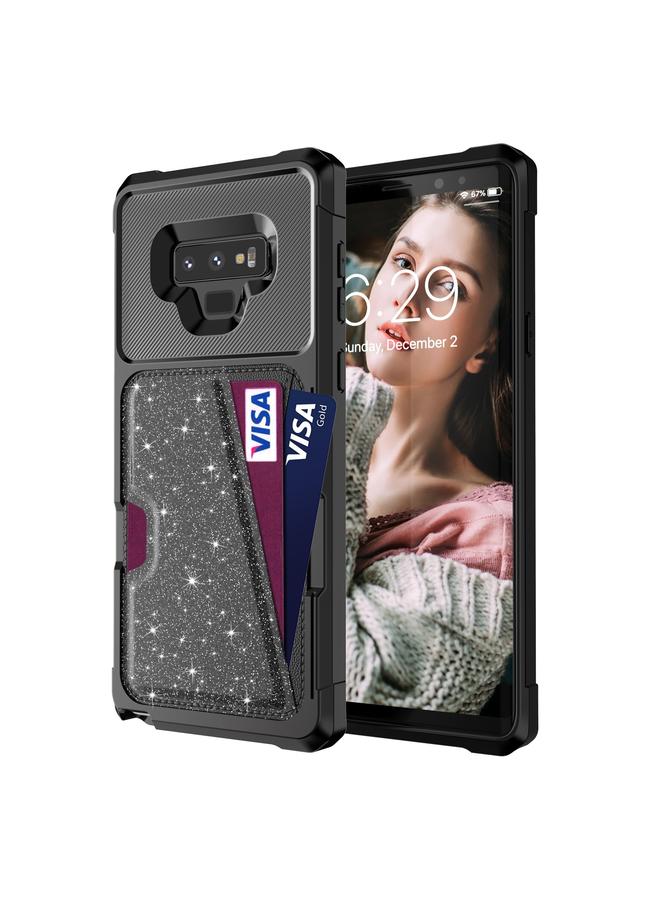 S-TOP Case For Samsung Galaxy Note9 Glitter Magnetic Card Bag Phone Case - Image 2