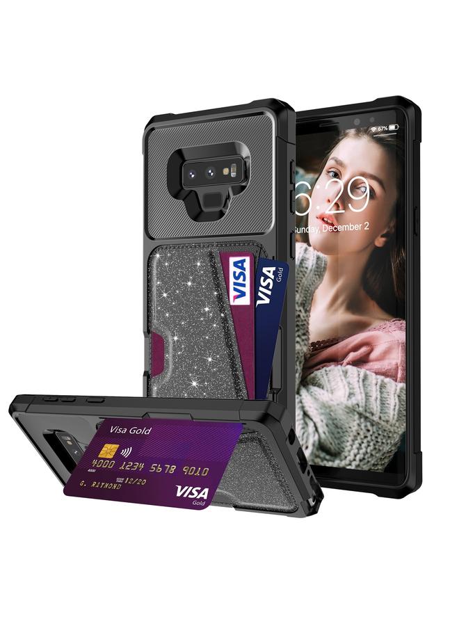S-TOP Case For Samsung Galaxy Note9 Glitter Magnetic Card Bag Phone Case - Image 1
