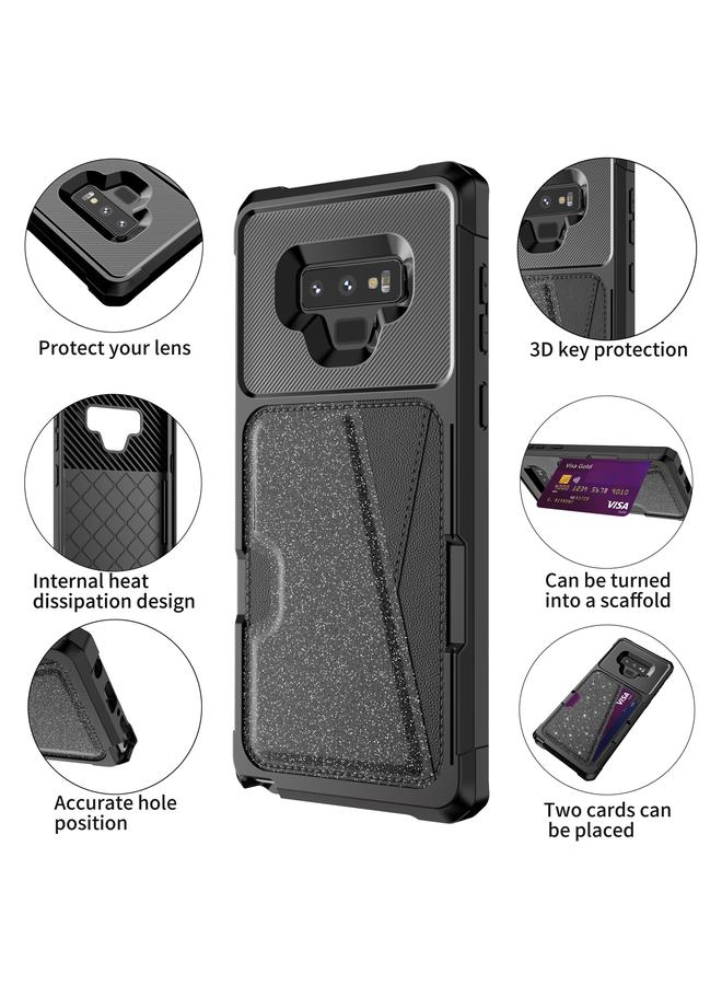 S-TOP Case For Samsung Galaxy Note9 Glitter Magnetic Card Bag Phone Case - Image 5