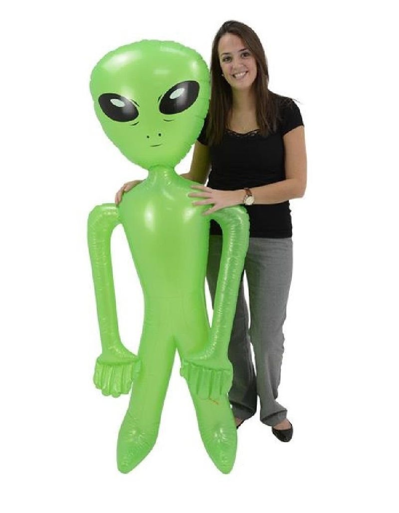 New Giant Jumbo Green Alien Inflate Party Favor (1) - Image 1