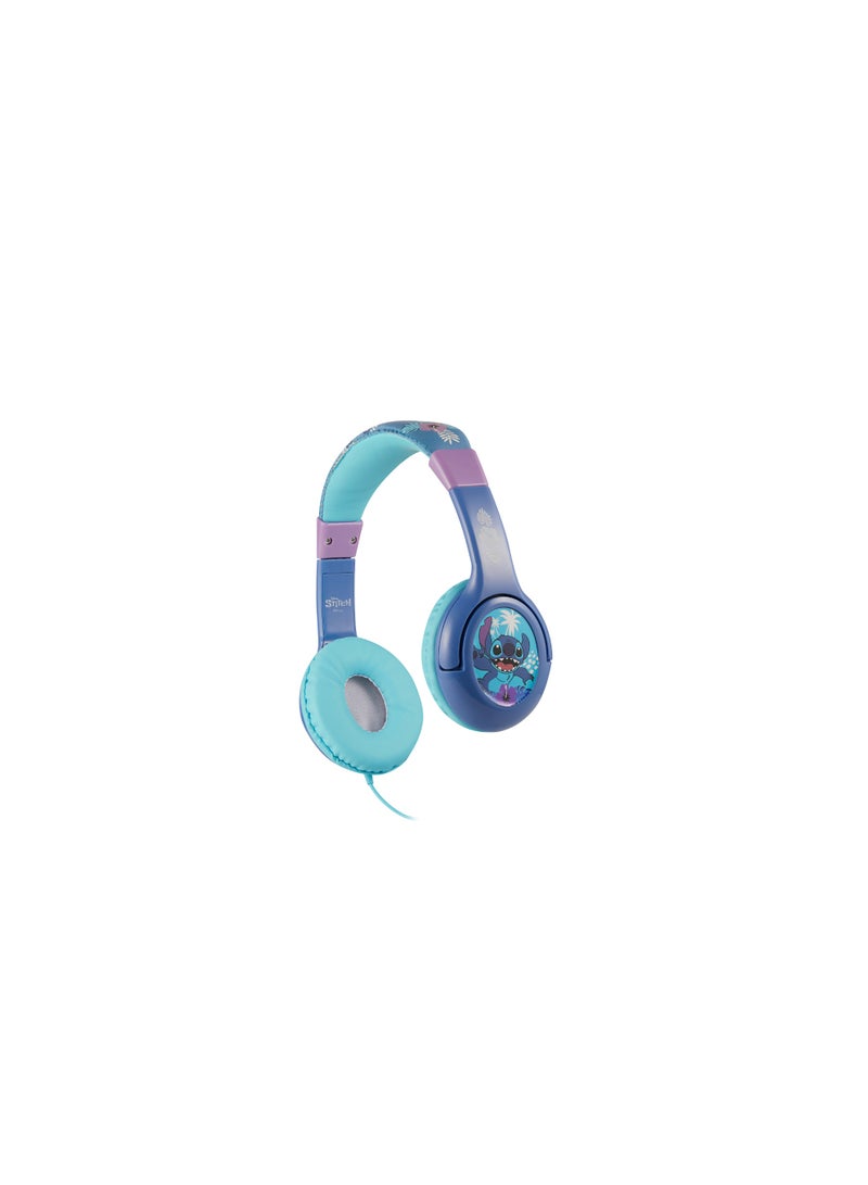 Volkano Disney Stitch Kids Padded AUX Stereo Headphones with 3.5mm Jack, 1.2 M Cable,  Adjustable, Foldable Design with Soft Earcups for Comfortable and Safe Listening for 3+ Year - Image 1