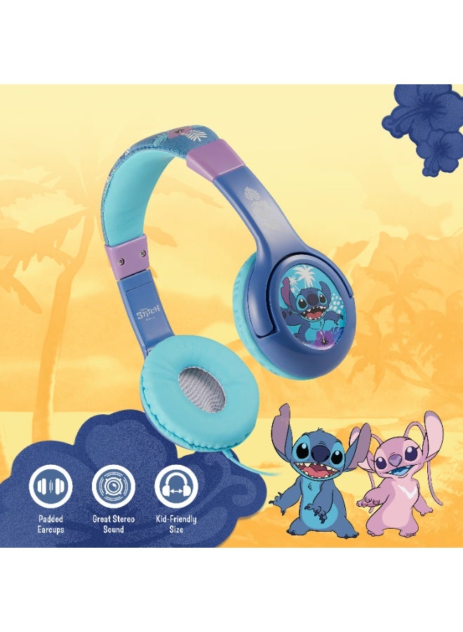 Volkano Disney Stitch Kids Padded AUX Stereo Headphones with 3.5mm Jack, 1.2 M Cable,  Adjustable, Foldable Design with Soft Earcups for Comfortable and Safe Listening for 3+ Year - Image 3