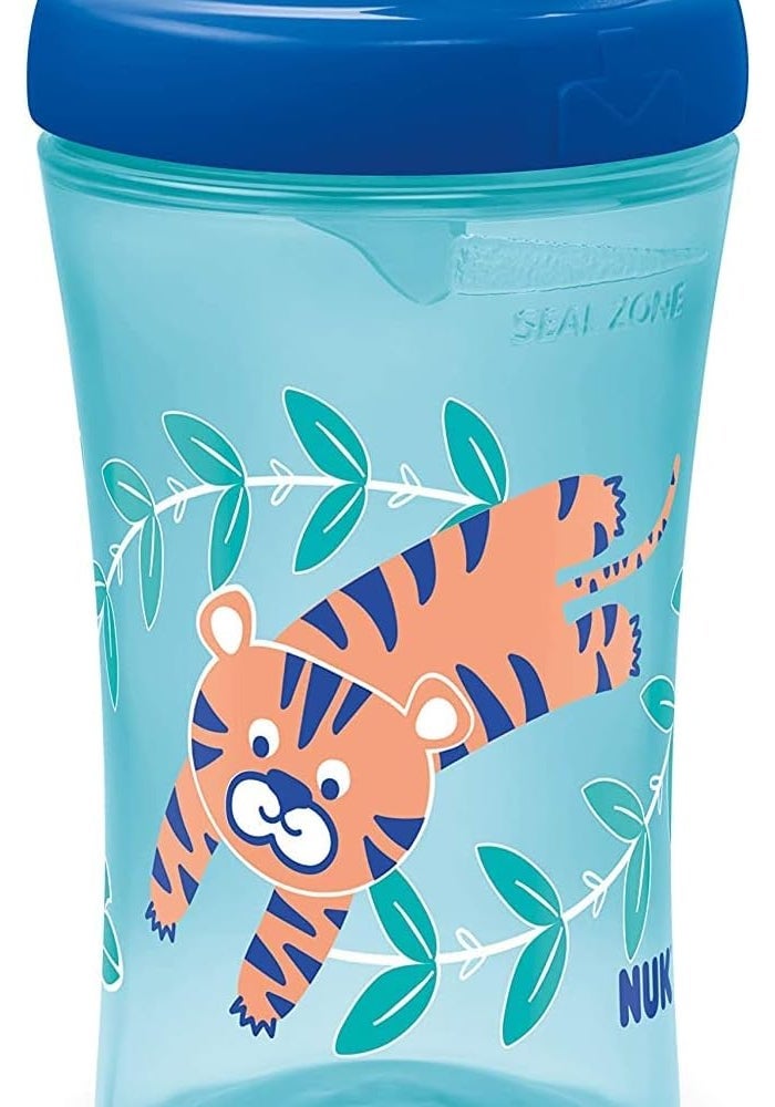 NUK Hide 'n Seek Hard Spout Sippy Cup Set with Whales & Tigers Design, Blue - Image 2