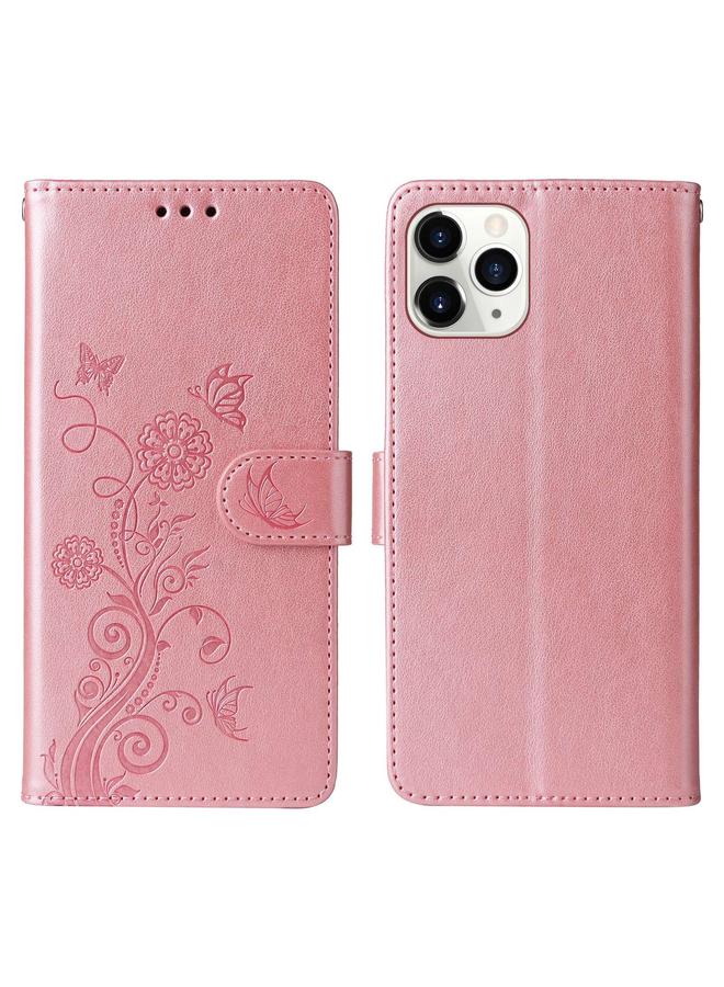 S-TOP Case For iPhone 11 Pro Max Embossed Butterfly Flowers Leather Phone Case - Image 3